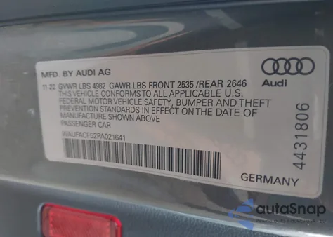 2023 Audi A5 Sportback Premium Plus 45 Tfsi S Line Quattro S Tronic from USA, damaged, VIN WAUFACF52PA021641